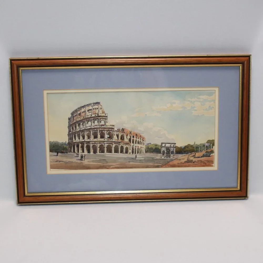 Liapin Roman Watercolor Print of the Colosseum 1995